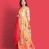 Mustard Yellow Floral Anarkali dress - Image 2