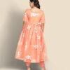 Coral Orange organza Anarkali set - Image 4