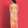 Mustard Yellow Floral Anarkali dress - Image 4