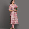 Orchid Pink Leaf  KURTI set