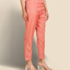 Coral Orange organza Anarkali set - Image 6